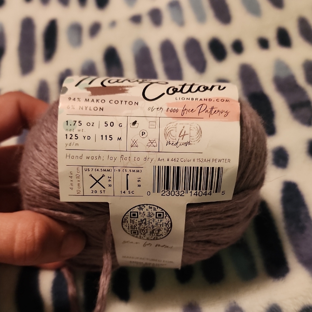 Lion Brand Mako Cotton Yarn in Purple 1 Of 8 - Picture 2 of 3
